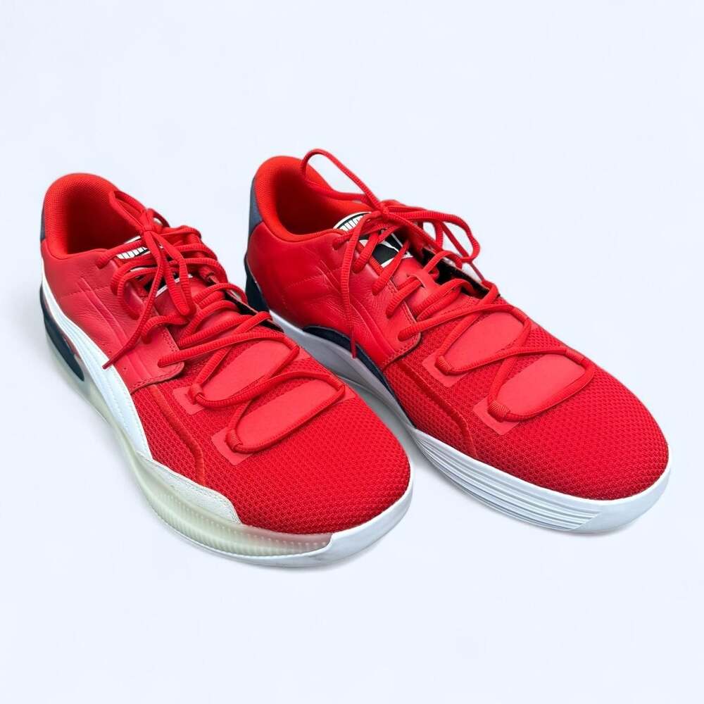 Puma Clyde Hardwood Basketball Shoes Red Size 17